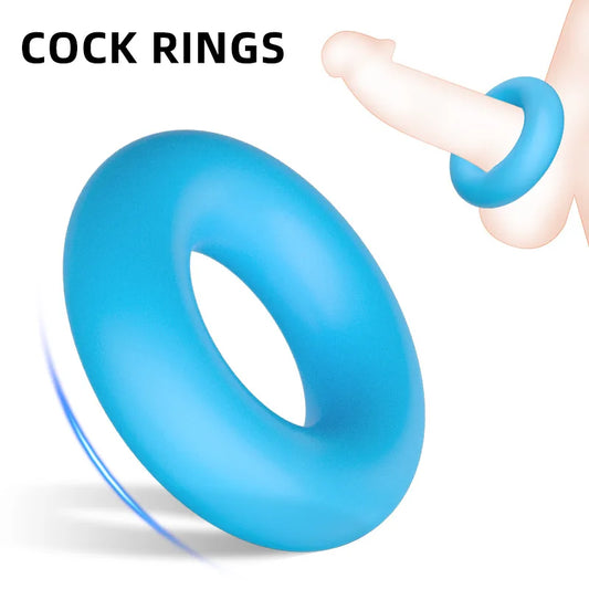 Blue Cock Ring Male Chastity Cage Delay Ejaculation Penis Extender Rings Silicone Cockring Sex Toy for Men Adults Shop