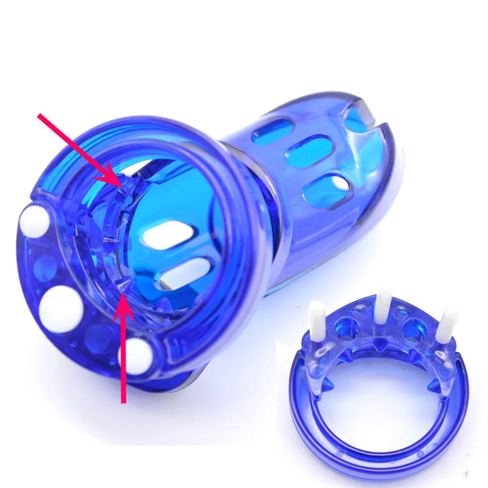 CB6000 Anti-off Spiked Ring Poly-carbonate Male Chastity Device Cage Bondage Penis Cock Ring for Men Sex Toys Adult Games