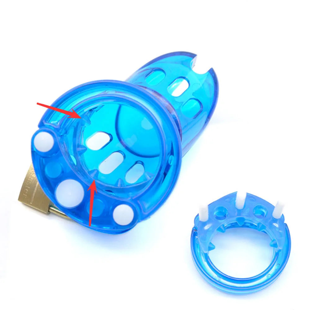 CB6000 Anti-off Spiked Ring Poly-carbonate Male Chastity Device Cage Bondage Penis Cock Ring for Men Sex Toys Adult Games