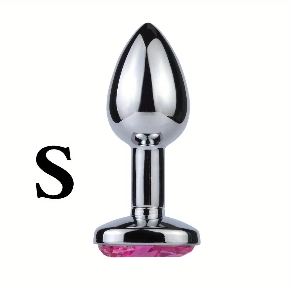 Cat Face Rhinestone Anal Plug Waterproof Stainless Steel Anal Plug for BDSM Sex Toy for Couples Prostate Butt Plug Adult Gay