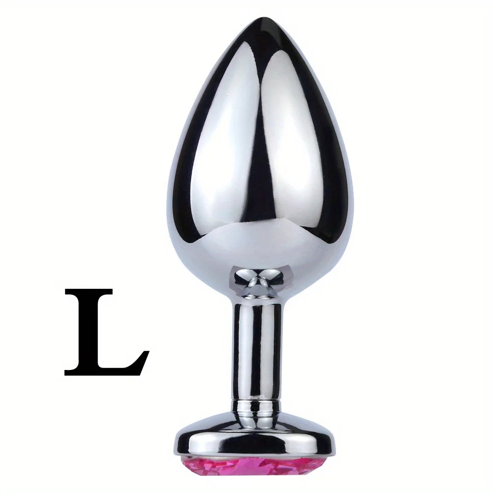 Cat Face Rhinestone Anal Plug Waterproof Stainless Steel Anal Plug for BDSM Sex Toy for Couples Prostate Butt Plug Adult Gay