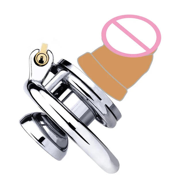 Chastity‬⁩ Cocklock With Skin Dildo 정조대 콕링Erect Denial 요도Stainless Steel Inverted Cockring Gay Cage Urethral Sex Tooys for Man