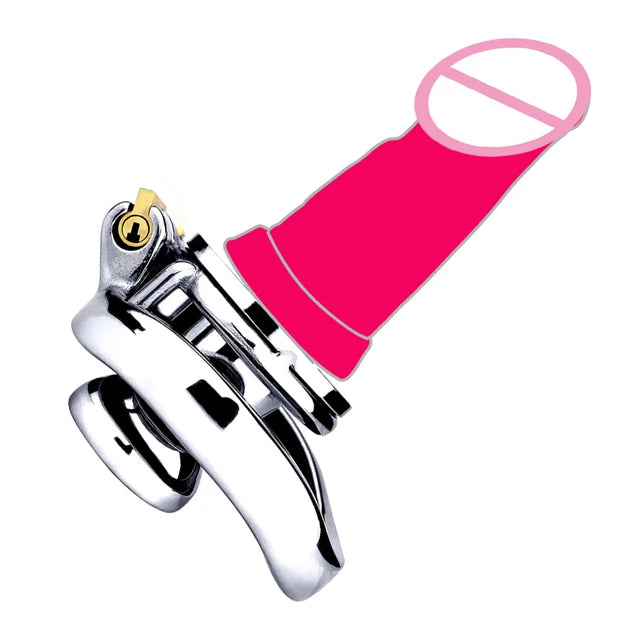 Chastity‬⁩ Cocklock With Skin Dildo 정조대 콕링Erect Denial 요도Stainless Steel Inverted Cockring Gay Cage Urethral Sex Tooys for Man