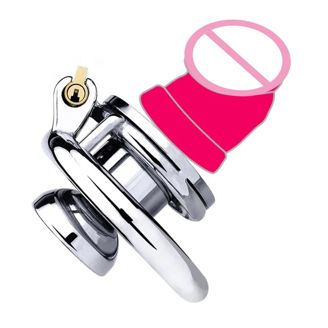 Chastity‬⁩ Cocklock With Skin Dildo 정조대 콕링Erect Denial 요도Stainless Steel Inverted Cockring Gay Cage Urethral Sex Tooys for Man