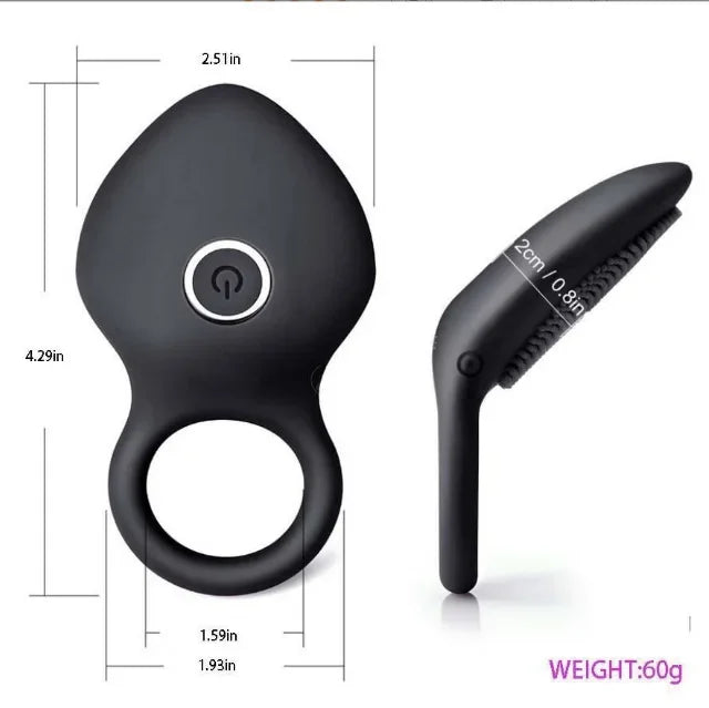 Clitoris Stimulator Penis Ring Vibrating G-Spot Delay Lick Vagina Orgasm Lock Fine Vibrating Cock Ring Sex Toys For Couple Rings