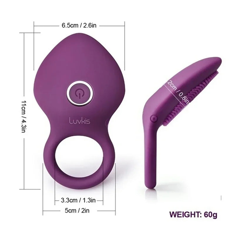 Clitoris Stimulator Penis Ring Vibrating G-Spot Delay Lick Vagina Orgasm Lock Fine Vibrating Cock Ring Sex Toys For Couple Rings