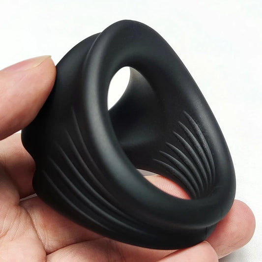 Cock Ring 3 Holes Penis Ring Delay Ejaculation Sexy Toys For Men Dick Enlargement Silicone Adult Supplies For Male 18 Semen Lock