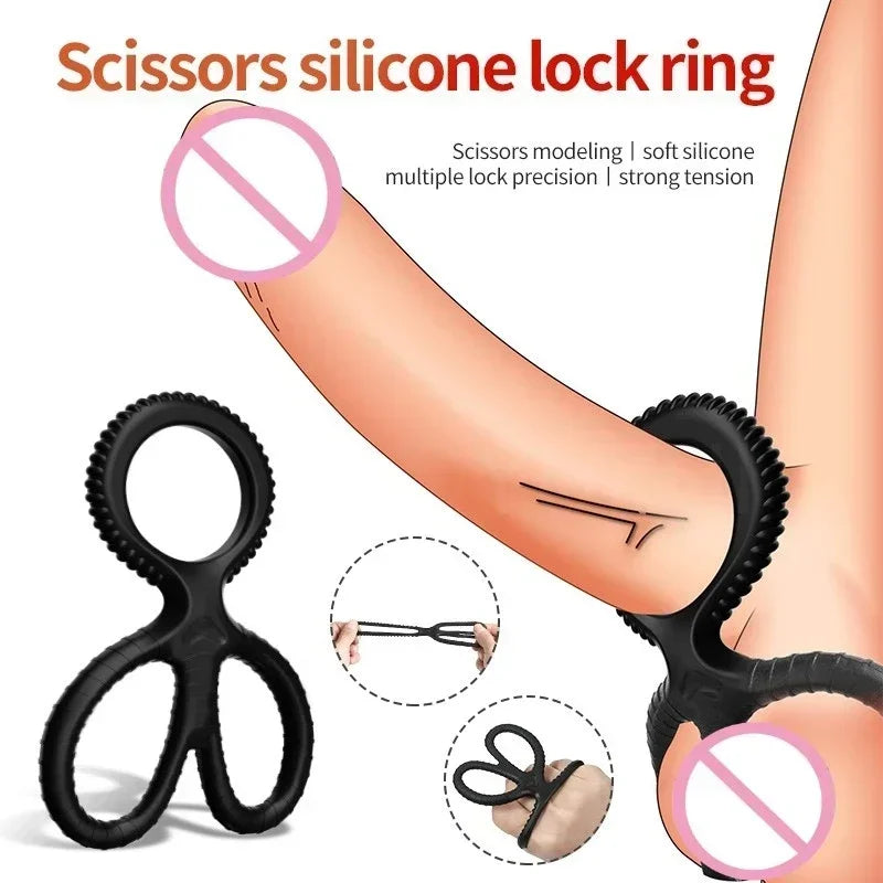 Cock Ring Silicone Penis Lock Rings Male Reusable Delay Ejaculation Ring Scrotum Bondage Goods Couple Cock Erection Erotic Toys