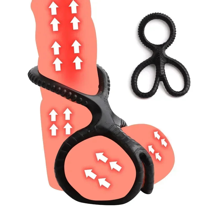 Cock Ring Silicone Penis Lock Rings Male Reusable Delay Ejaculation Ring Scrotum Bondage Goods Couple Cock Erection Erotic Toys