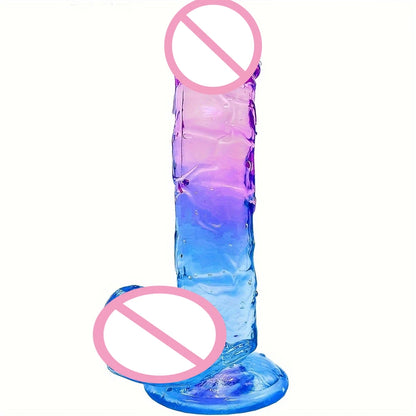 Colorful Crystal Jelly Dildo Penis Masturbation Anal Plug Adult Toys Clitori Vaginal Masturbators Penis Erotic Anal Sex Toys