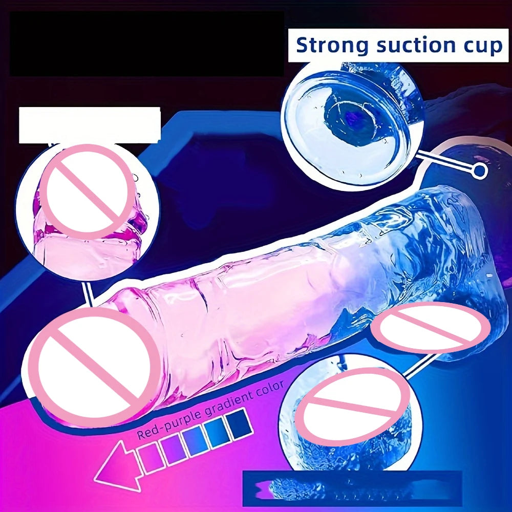 Colorful Crystal Jelly Dildo Penis Masturbation Anal Plug Adult Toys Clitori Vaginal Masturbators Penis Erotic Anal Sex Toys