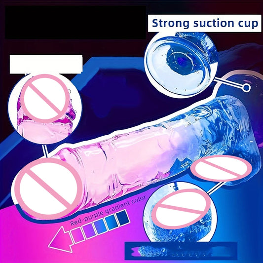 Colorful Crystal Jelly Dildo Penis Masturbation Anal Plug Adult Toys Clitori Vaginal Masturbators Penis Erotic Anal Sex Toys