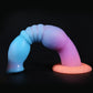 Colourful Luminous Animal Dildo Anal Plug for Women Men Silicone Glow In Dark Wolf Penis with Sucker Sex Toys Butt Plug