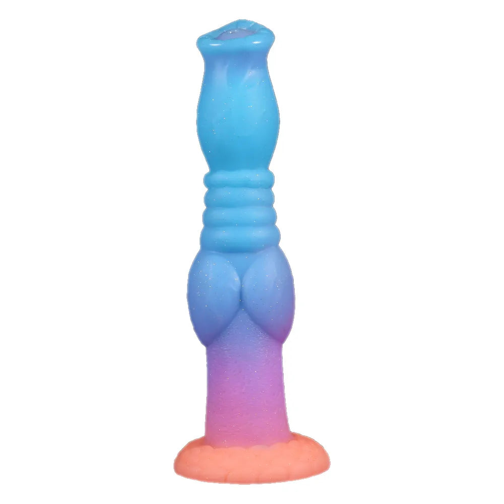 Colourful Luminous Animal Dildo Anal Plug for Women Men Silicone Glow In Dark Wolf Penis with Sucker Sex Toys Butt Plug