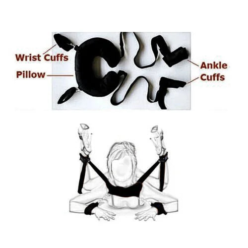 Cotton Open Leg Pillow Handcuffs & Ankle Cuffs BDSM Sex Bondage Slave Straps Adult Games Cosplay Sex Toys for Women Couples