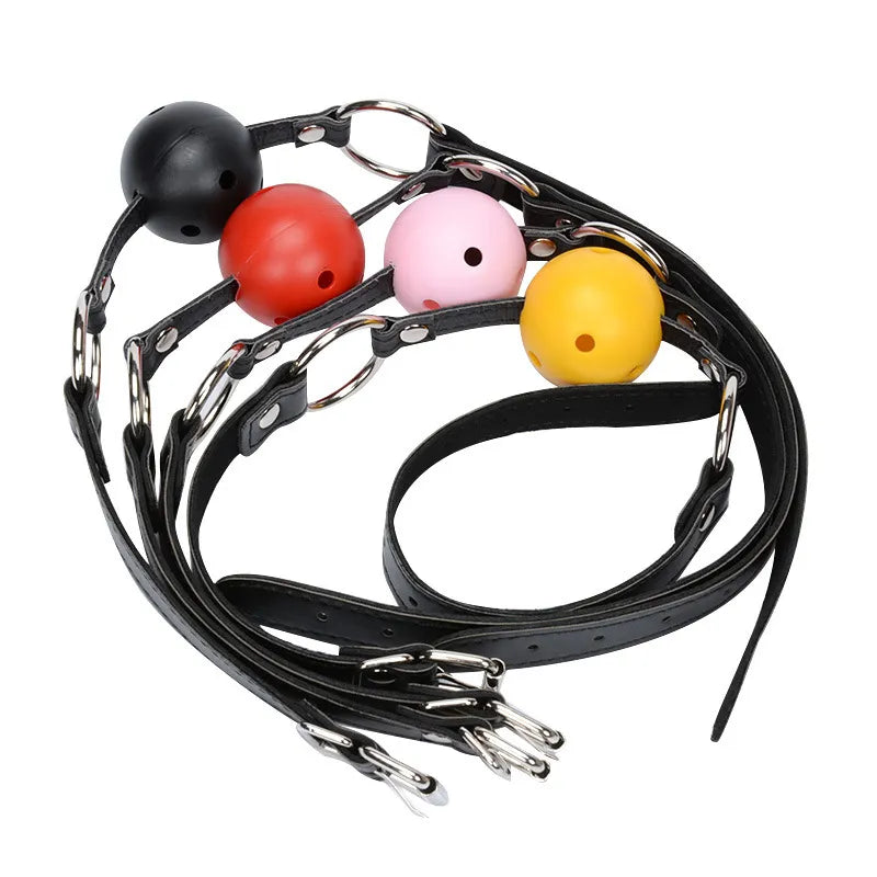 Couple Silicone Gag Ball Bdsm Bondage Restraints Open Mouth Breathable Sex Ball Harness Strap Gag Sex Toy for Women Accessories