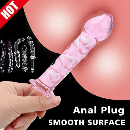 Crystal Clear Glass Dildo Anal Plug G-spot Stimulation Dildo Glass Anal Butt Plug Sex Toys for Woman Couples Vaginal Massage