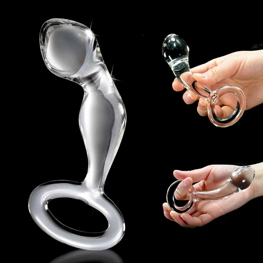 Crystal Clear Glass Dildo Anal Plug G-spot Stimulation Dildo Glass Anal Butt Plug Sex Toys for Woman Couples Vaginal Massage