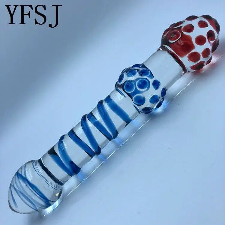 Crystal Clear Glass Dildo Anal Plug G-spot Stimulation Dildo Glass Anal Butt Plug Sex Toys for Woman Couples Vaginal Massage