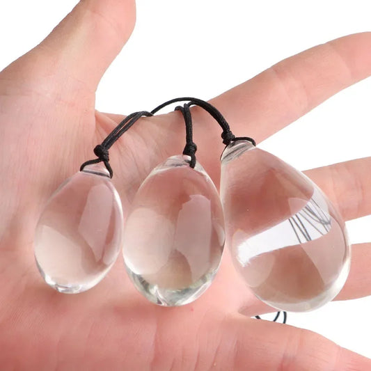 Crystal Glass Anal Plug Ball with Rope Vagina Anal Balls Butt Plug Expandsion Adult Erotic Anus Sex Toys for Female Male Couples