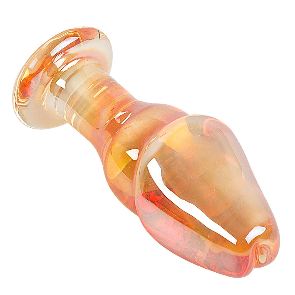 Crystal Gold Glassl Dildo Jelly Dildo Glass Butt Plug Glass Anal Dildo G Spot Massage Female Masturbation Sex Toys for Women