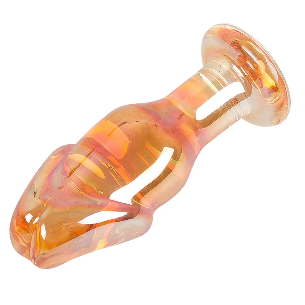 Crystal Gold Glassl Dildo Jelly Dildo Glass Butt Plug Glass Anal Dildo G Spot Massage Female Masturbation Sex Toys for Women