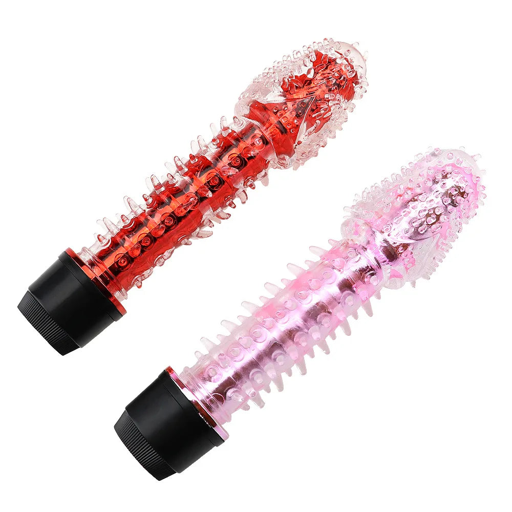 Crystal Soft Barbed Single Vibrator Female Masturbation AV Massager Imitation Penis Adult Products Sex Machine Adult Toy 18+