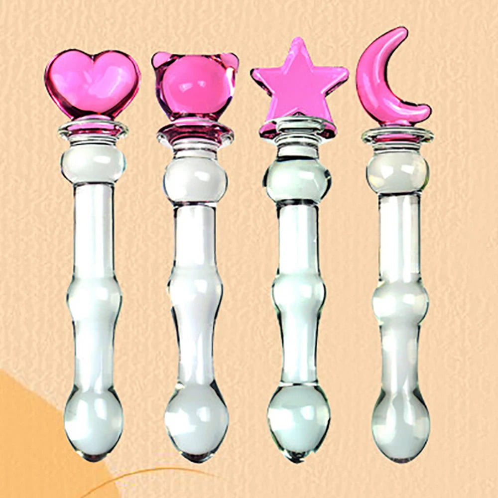 Cute Anal Dildos Glass Long Anal Plug Pink Glass Butt Plug Smooth But Plug Women Masturbation Anal Dilatation Prostate Massage