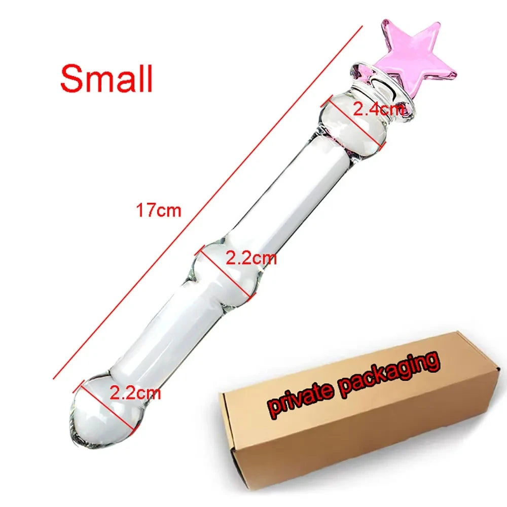 Cute Anal Dildos Glass Long Anal Plug Pink Glass Butt Plug Smooth But Plug Women Masturbation Anal Dilatation Prostate Massage