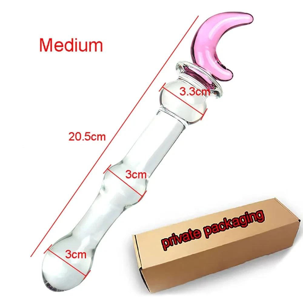 Cute Anal Dildos Glass Long Anal Plug Pink Glass Butt Plug Smooth But Plug Women Masturbation Anal Dilatation Prostate Massage