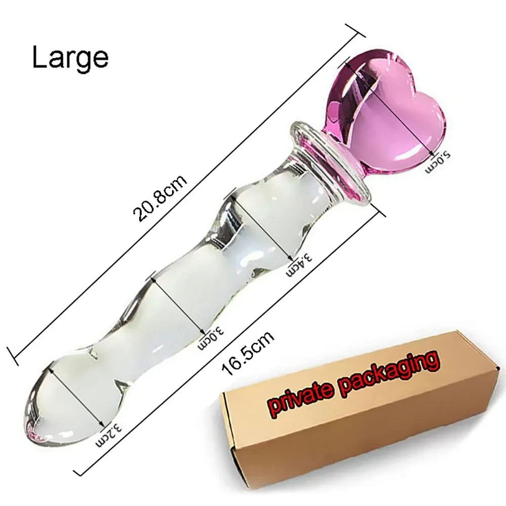 Cute Anal Dildos Glass Long Anal Plug Pink Glass Butt Plug Smooth But Plug Women Masturbation Anal Dilatation Prostate Massage