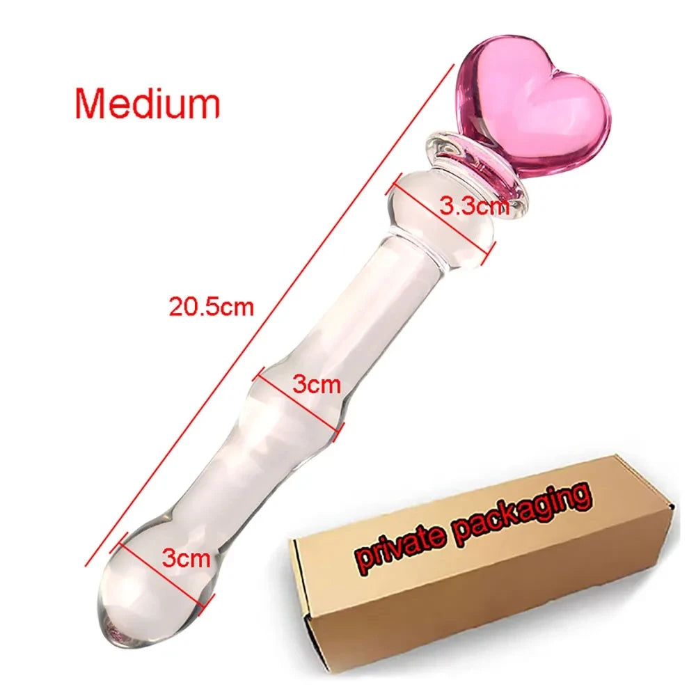 Cute Anal Dildos Glass Long Anal Plug Pink Glass Butt Plug Smooth But Plug Women Masturbation Anal Dilatation Prostate Massage