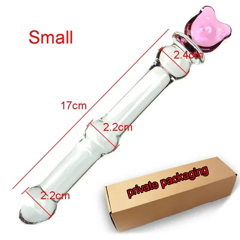 Cute Anal Dildos Glass Long Anal Plug Pink Glass Butt Plug Smooth But Plug Women Masturbation Anal Dilatation Prostate Massage