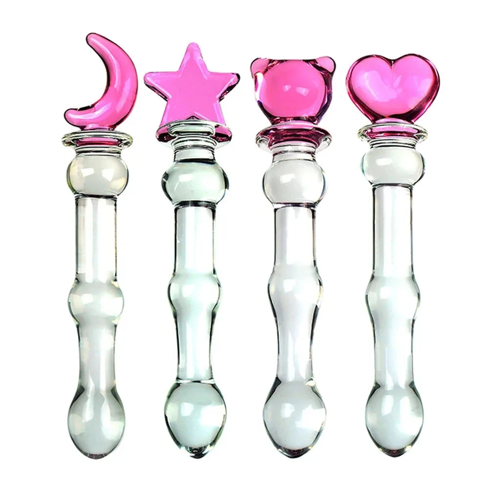 Cute Anal Dildos Glass Long Anal Plug Pink Glass Butt Plug Smooth But Plug Women Masturbation Anal Dilatation Prostate Massage