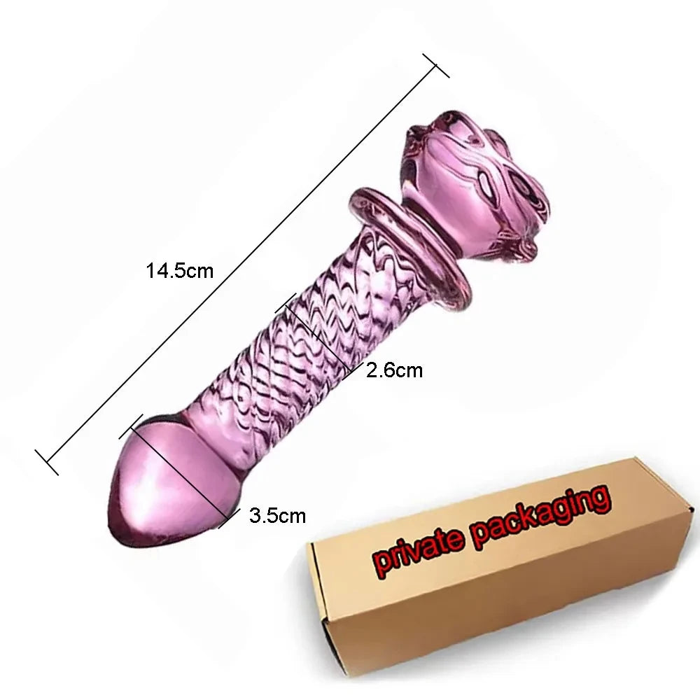 Cute Anal Dildos Glass Long Anal Plug Pink Glass Butt Plug Smooth But Plug Women Masturbation Anal Dilatation Prostate Massage