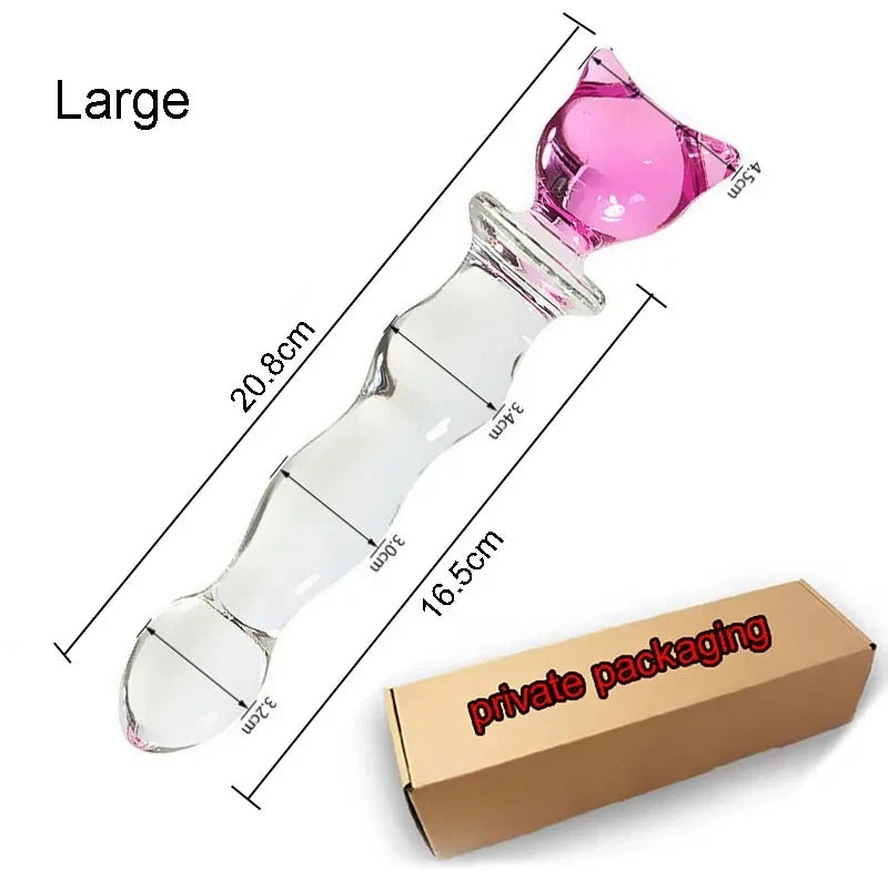 Cute Anal Dildos Glass Long Anal Plug Pink Glass Butt Plug Smooth But Plug Women Masturbation Anal Dilatation Prostate Massage