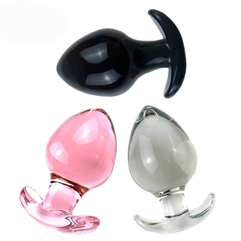 DIA 66MM Big Anal Ball Anchor Glass Butt Plug Prostata Massage Glass Anal Dildo Dilatador Anal Plug Sex Toys For Women Men