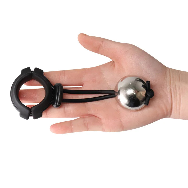 DIY Weight-bearing Cock Ring Drop Ball Penis Heavy Stretcher Penis Erection Enlarger penile training Pendant Sex Toys For Men