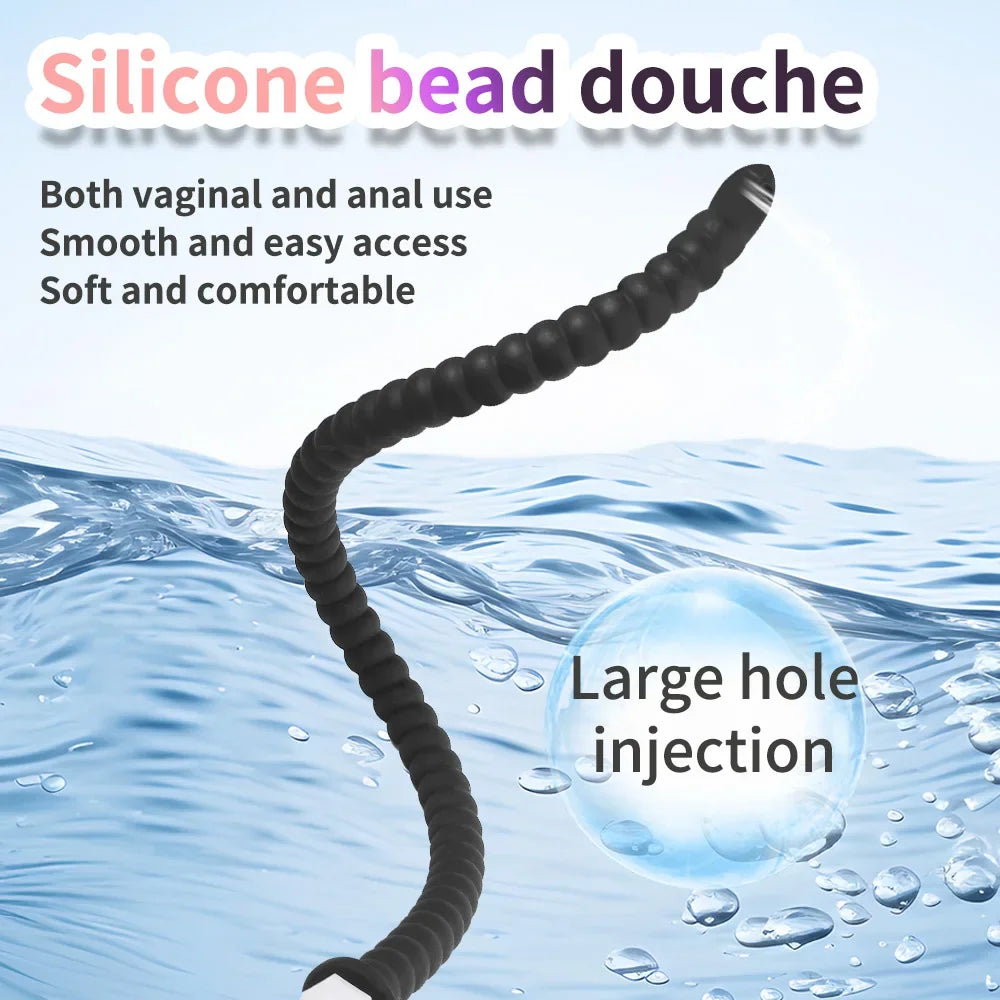 Deep Anal Plug Washing Tube Long Buttplug Cleaning Accessories Sex Toys For Women/Men Couples Vaginal Anus Shower Silicone Plug