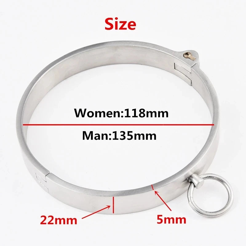 Detachable Stainless Steel Neck Collar Handcuffs Ankle Cuffs Bondage Set Buckle BDSM Slave Adult Games Sex Toy for Men Woman