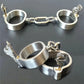 Detachable Stainless Steel Neck Collar Handcuffs Ankle Cuffs Bondage Set Buckle BDSM Slave Adult Games Sex Toy for Men Woman