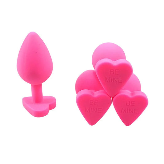 Dia 35mm medium size heart shape pink silicone anal beads butt plug Prostate Massager dildo erotic sex toys for men women