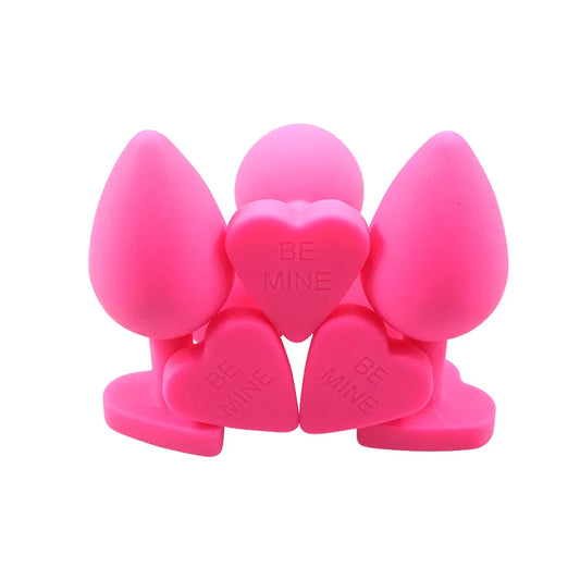 Dia 35mm medium size heart shape pink silicone anal beads butt plug Prostate Massager dildo erotic sex toys for men women