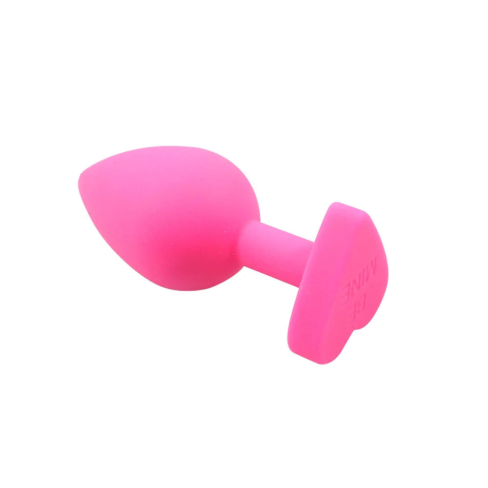 Dia 35mm medium size heart shape pink silicone anal beads butt plug Prostate Massager dildo erotic sex toys for men women