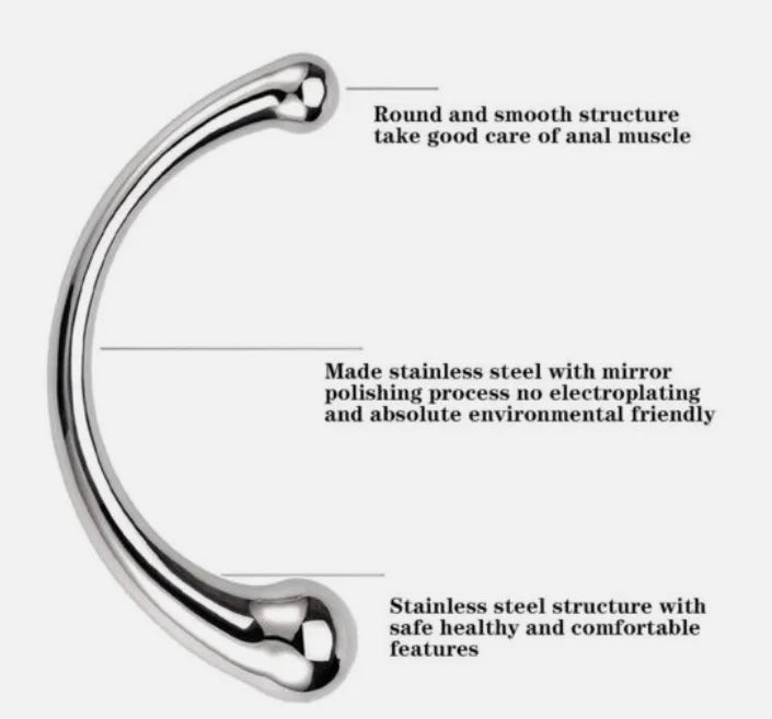 Double Ended Stainless Steel G Spot Wand Massage Vagina Stimulator Anal Plug Prostate Massge Stick Sex Toys for Men Women Adult