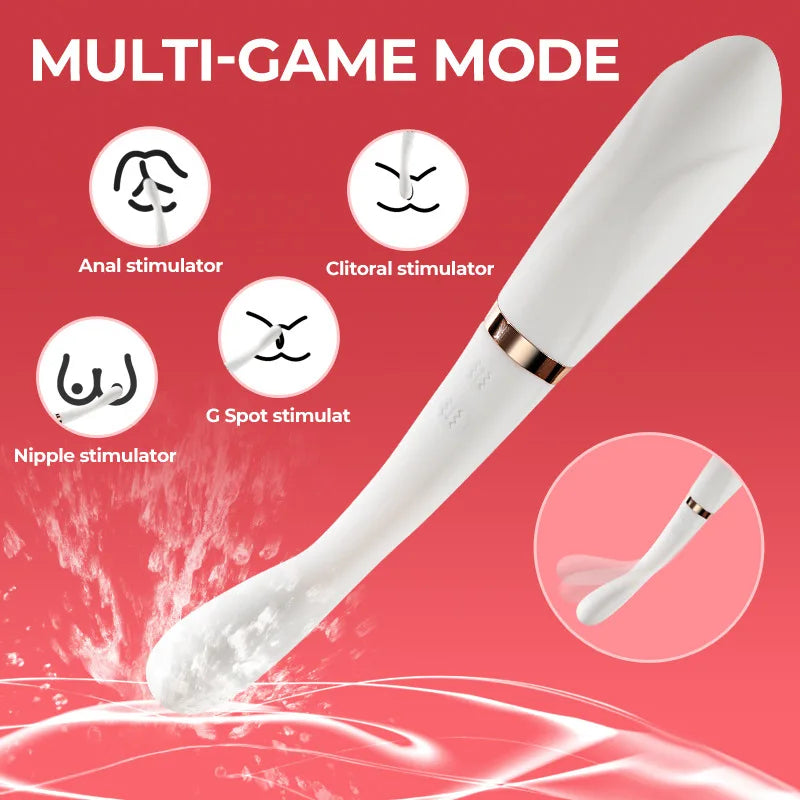 Double Head Vibrating Point Tide Pen Adult Toys Female Vagina Clitoris Anus Masturbation Massager Vibrador Sex Toys Sex Machine