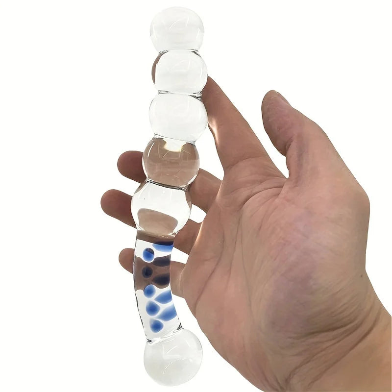 Double-ended Glass Crystal Beaded Balls Anal Plug Toy G-spot Masturbator Anus Dilator Stimulation Massager Adult Games Sex Toy