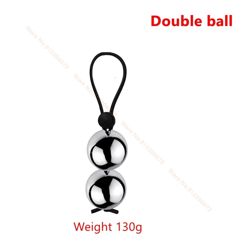 Drop Ball Penis Ring Metal Ball Weight Hanger for Penis Enlargement Weight Stretcher Extender Cock Ring Male Chastity Device 18