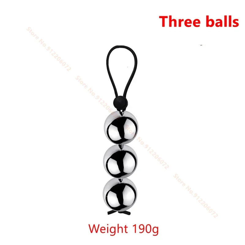 Drop Ball Penis Ring Metal Ball Weight Hanger for Penis Enlargement Weight Stretcher Extender Cock Ring Male Chastity Device 18