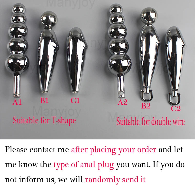 EMCC Stainless Steel Male Chastity Belt Breath Cage Bondage Device Single and Double-Cables Back Adult Sex Toys for Men BDSM